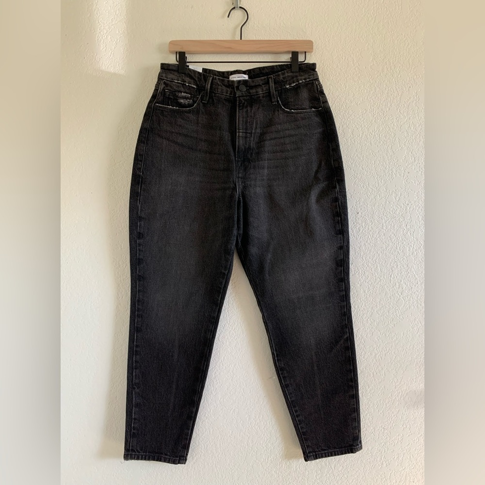 Good American Jeans Good Mom Jeans Size 6 Washed Out Black